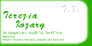 terezia kozary business card